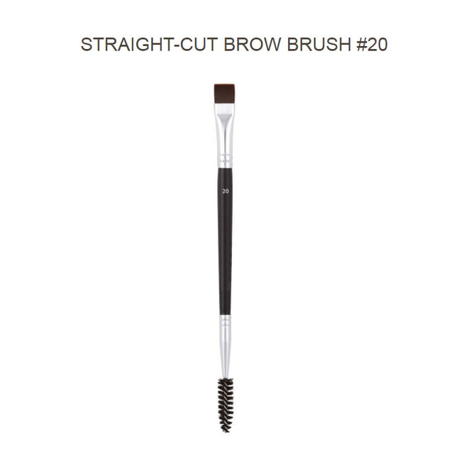 Professional Dual Sided Duo Brow Brush 12# 15# 7# 20# Eyebrow Enhancer Angled Eyebrow Brush + Comb Beauty Makeup Tool 1PCS