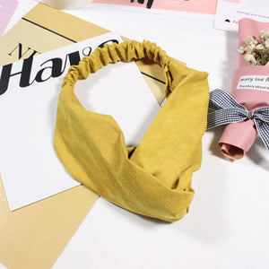 2018 New Women Spring Suede Soft Solid Headbands Vintage Cross Knot Elastic Hairbands Bandanas Girls Hair Bands Hair Accessories
