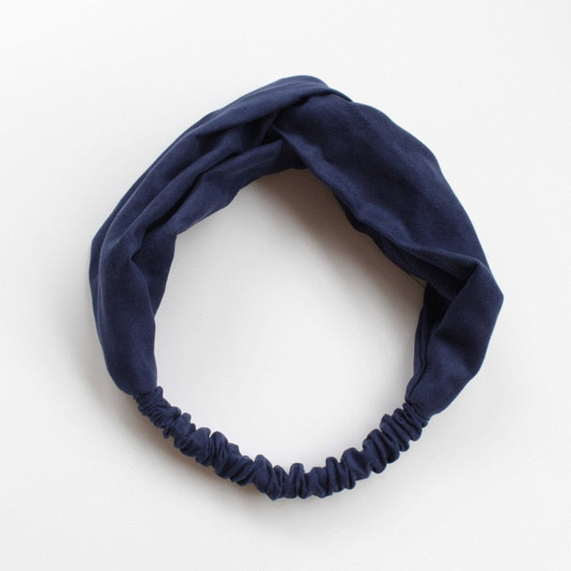 2018 New Women Spring Suede Soft Solid Headbands Vintage Cross Knot Elastic Hairbands Bandanas Girls Hair Bands Hair Accessories