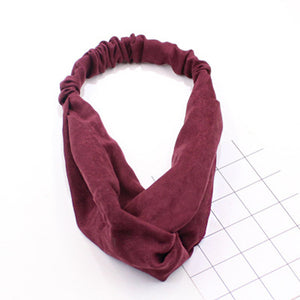 2018 New Women Spring Suede Soft Solid Headbands Vintage Cross Knot Elastic Hairbands Bandanas Girls Hair Bands Hair Accessories