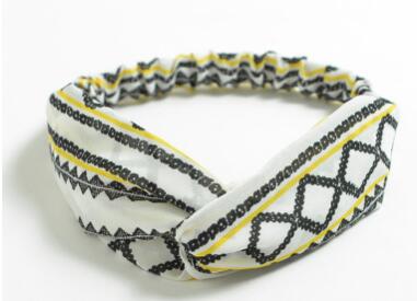 TWDVS 1PC Women Hair Accessories Fashion Headband Fabric Cross Knotted Bow Chiffon Floral Hair Band Korea Headdress ladies Hoop