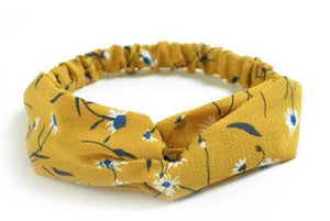 TWDVS 1PC Women Hair Accessories Fashion Headband Fabric Cross Knotted Bow Chiffon Floral Hair Band Korea Headdress ladies Hoop