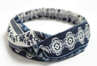 TWDVS 1PC Women Hair Accessories Fashion Headband Fabric Cross Knotted Bow Chiffon Floral Hair Band Korea Headdress ladies Hoop