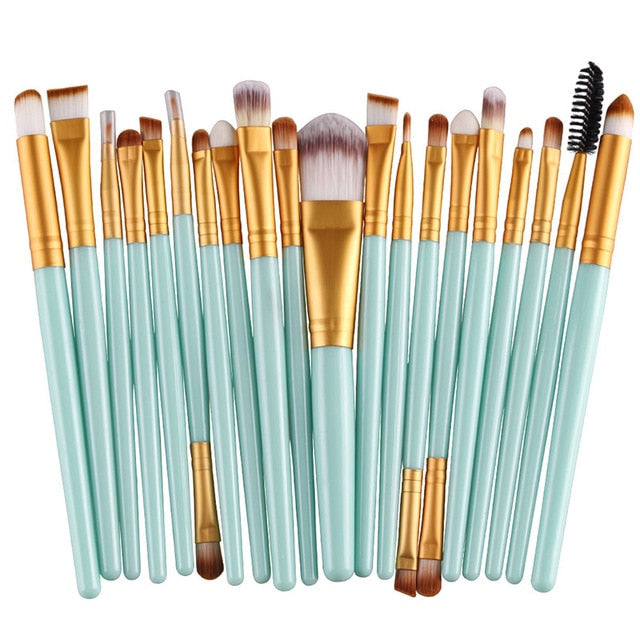 20pcs Eye Makeup Brushes Set Eyeshadow Eyebrow Eyelashes Eyeliner Lip Brush Sponge Smudge Brush Cosmetic Tool Pincel Maquiagem