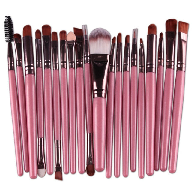 20pcs Eye Makeup Brushes Set Eyeshadow Eyebrow Eyelashes Eyeliner Lip Brush Sponge Smudge Brush Cosmetic Tool Pincel Maquiagem