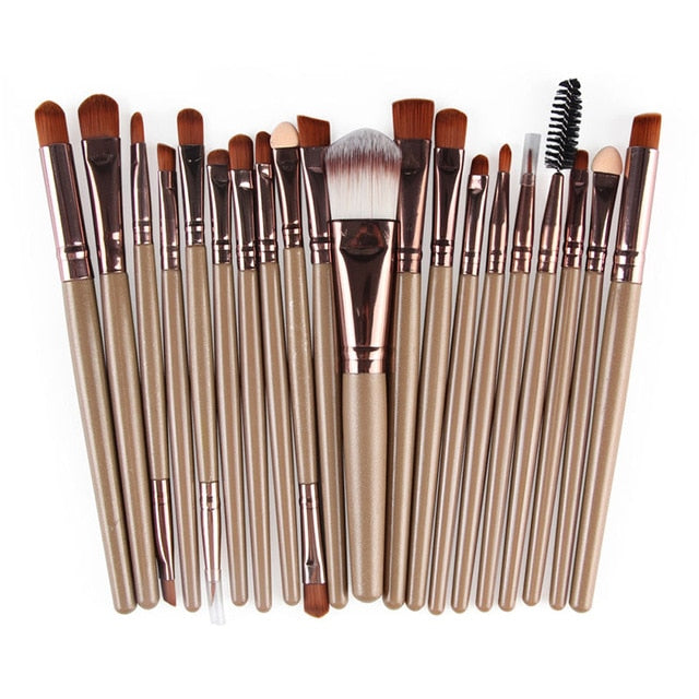 20pcs Eye Makeup Brushes Set Eyeshadow Eyebrow Eyelashes Eyeliner Lip Brush Sponge Smudge Brush Cosmetic Tool Pincel Maquiagem