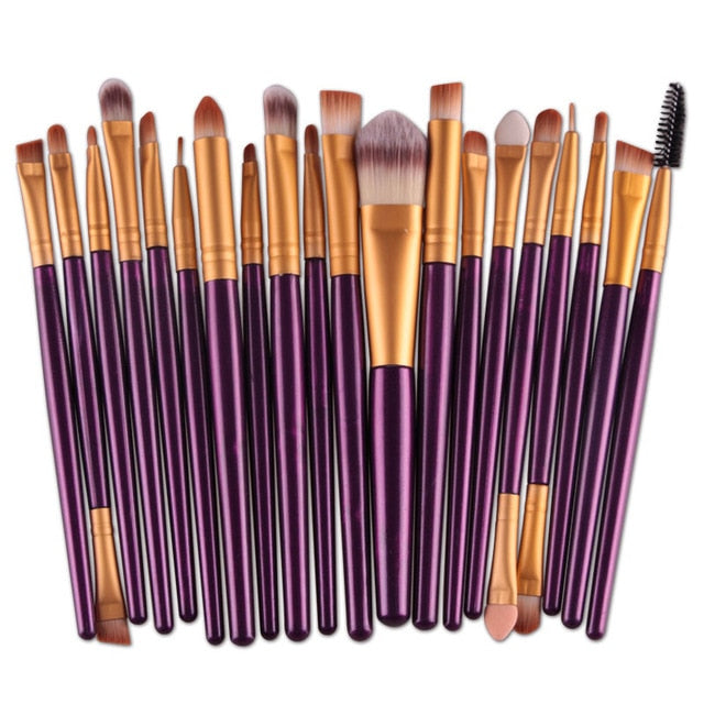 20pcs Eye Makeup Brushes Set Eyeshadow Eyebrow Eyelashes Eyeliner Lip Brush Sponge Smudge Brush Cosmetic Tool Pincel Maquiagem