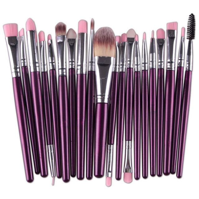 20pcs Eye Makeup Brushes Set Eyeshadow Eyebrow Eyelashes Eyeliner Lip Brush Sponge Smudge Brush Cosmetic Tool Pincel Maquiagem