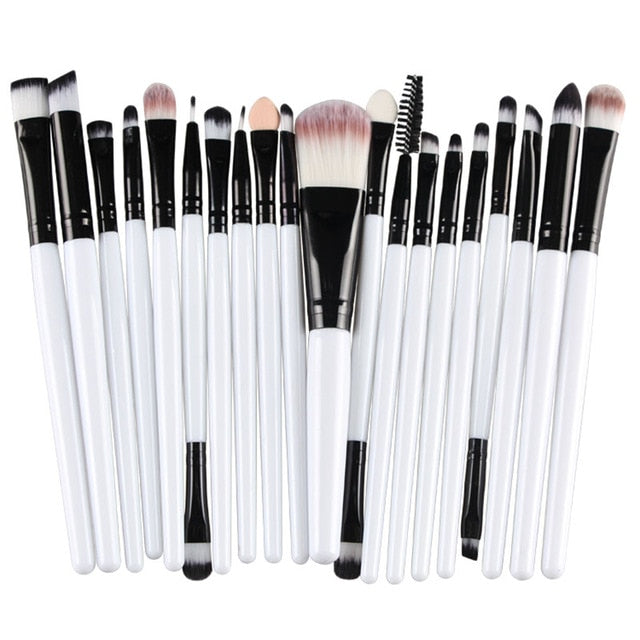 20pcs Eye Makeup Brushes Set Eyeshadow Eyebrow Eyelashes Eyeliner Lip Brush Sponge Smudge Brush Cosmetic Tool Pincel Maquiagem