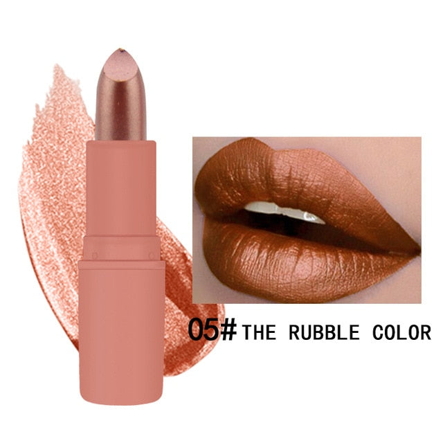 MK Waterproof Long Lasting Metallic Matte Lipstick 12 Colors Lips Makeup Cosmetics Shimmer Velvety Lipgloss Matte Lipstick Batom