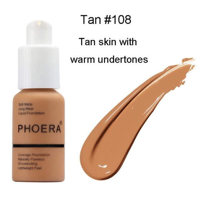 PHOERA New 30ml Matte Oil Control Concealer Liquid Foundation pallet shadows makeup pallete far paleti novo sombras Skin care