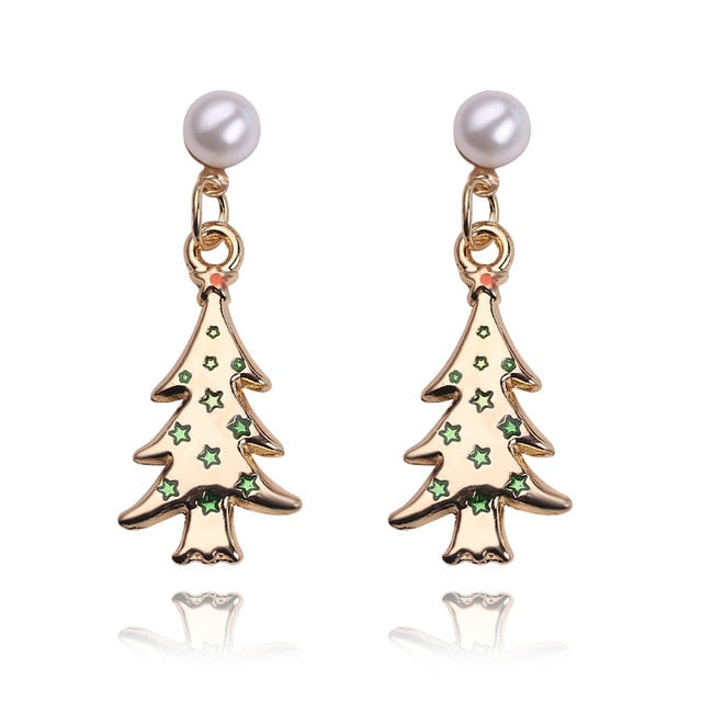 Christmas Jewelry Accessories Earrings Cute Santa Claus Snowman Lovely Tree Bell Romantic Christmas Gifts for Women Girls Kids