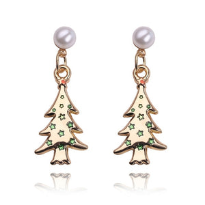 Christmas Jewelry Accessories Earrings Cute Santa Claus Snowman Lovely Tree Bell Romantic Christmas Gifts for Women Girls Kids