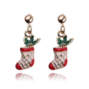 Christmas Jewelry Accessories Earrings Cute Santa Claus Snowman Lovely Tree Bell Romantic Christmas Gifts for Women Girls Kids