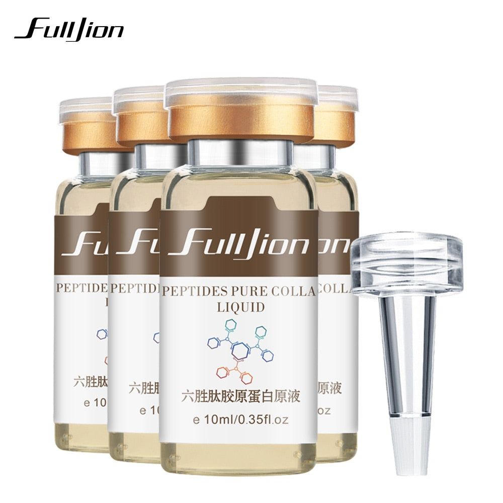 Fulljion Six Peptides Pure Collagen Protein Liquid Hyaluronic Acid Anti-Wrinkle Anti Aging Face Lift Serum Moisturizer Skin Care