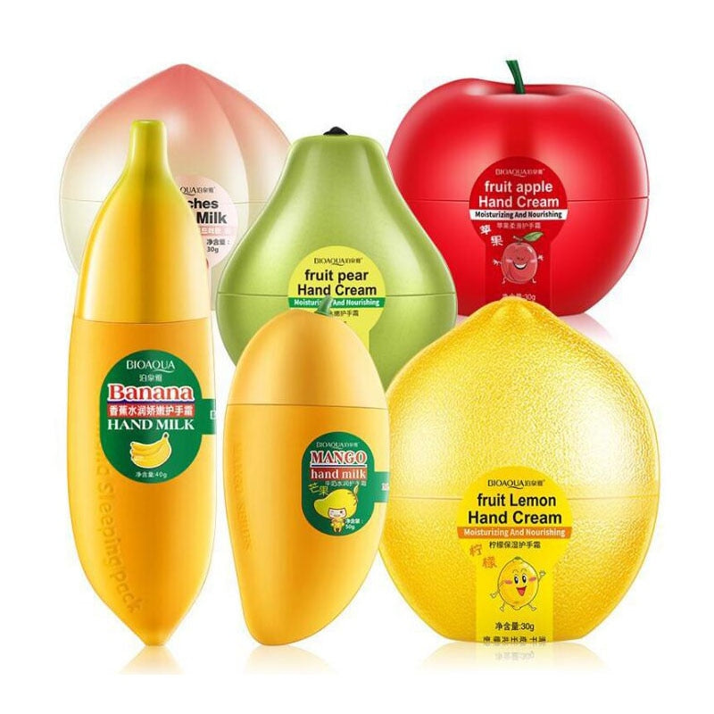 BIOAQUA Fruit Pear Lemon Peach Mango Banana Moisturizing Hydrating Hand Cream for Winter Hand Care Nourishing Skin Care