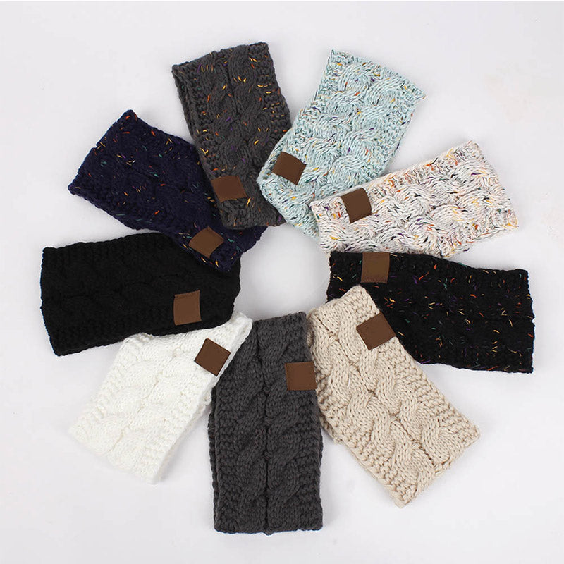 Multi Colorful Knitted Crochet Twist Women Headband Winter Ear Warmer Elastic Hair Band for Women's Wide Hair Accessories