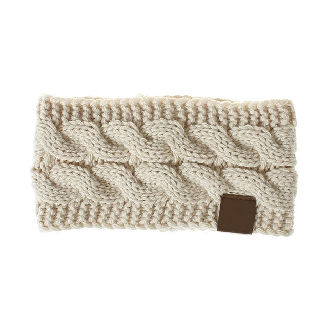 Multi Colorful Knitted Crochet Twist Women Headband Winter Ear Warmer Elastic Hair Band for Women's Wide Hair Accessories