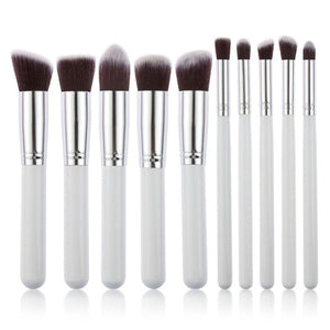 10 Pcs Silver/Golden Makeup Brushes Set Cosmetics Foundation Blending Blush Makeup Tool Powder Eyeshadow Cosmetic Set