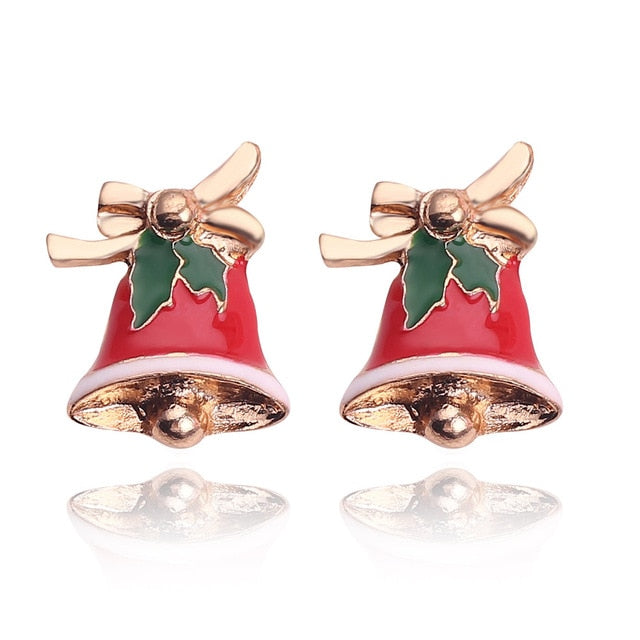Christmas Jewelry Accessories Earrings Cute Santa Claus Snowman Lovely Tree Bell Romantic Christmas Gifts for Women Girls Kids