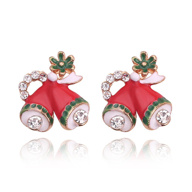 Christmas Jewelry Accessories Earrings Cute Santa Claus Snowman Lovely Tree Bell Romantic Christmas Gifts for Women Girls Kids