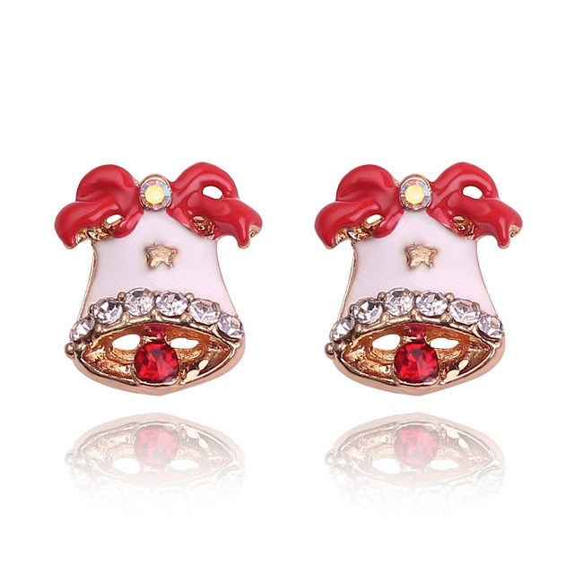 Christmas Jewelry Accessories Earrings Cute Santa Claus Snowman Lovely Tree Bell Romantic Christmas Gifts for Women Girls Kids