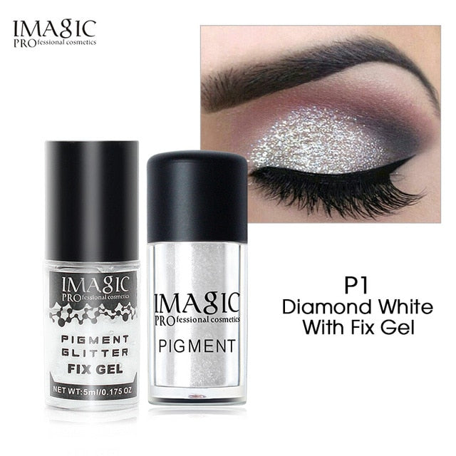 IMAGIC New Arrival Glitter Eyeshadow Metallic Loose Powder Waterproof Shimmer Pigments Colors Eye Shadow Makeup Cosmetics