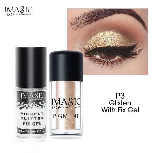 IMAGIC New Arrival Glitter Eyeshadow Metallic Loose Powder Waterproof Shimmer Pigments Colors Eye Shadow Makeup Cosmetics