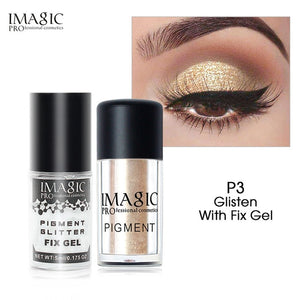 IMAGIC New Arrival Glitter Eyeshadow Metallic Loose Powder Waterproof Shimmer Pigments Colors Eye Shadow Makeup Cosmetics