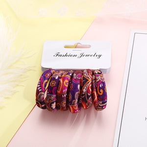 6PCS/Pack New Women Print Cotton Elastic Hair Bands Scrunchie Gum For Hair Rubber Bands Ponytail Holder Fashion Hair Accessories