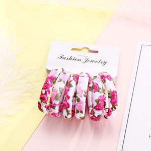 6PCS/Pack New Women Print Cotton Elastic Hair Bands Scrunchie Gum For Hair Rubber Bands Ponytail Holder Fashion Hair Accessories