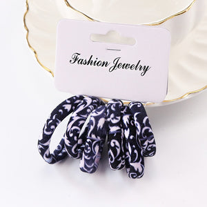 6PCS/Pack New Women Print Cotton Elastic Hair Bands Scrunchie Gum For Hair Rubber Bands Ponytail Holder Fashion Hair Accessories