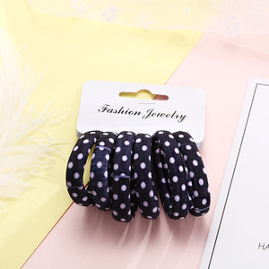 6PCS/Pack New Women Print Cotton Elastic Hair Bands Scrunchie Gum For Hair Rubber Bands Ponytail Holder Fashion Hair Accessories
