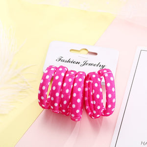 6PCS/Pack New Women Print Cotton Elastic Hair Bands Scrunchie Gum For Hair Rubber Bands Ponytail Holder Fashion Hair Accessories