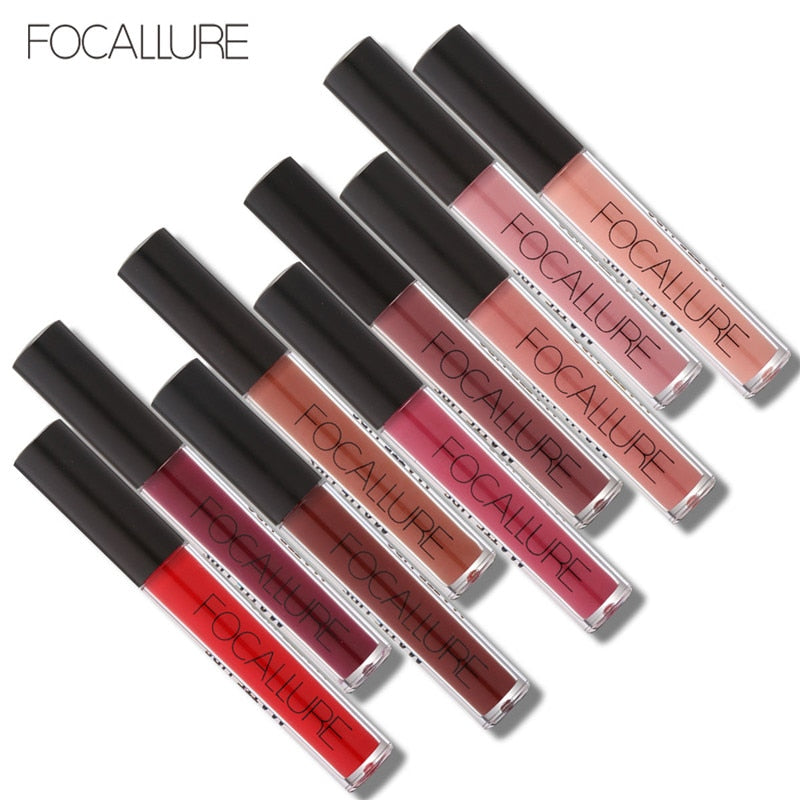 FOCALLURE Matte Velvet Lipstick Waterproof Moisturizer Smooth Lip Stick Long-lasting Lip Tint Cosmetic Beauty Makeup