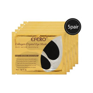 EFERO 5/6/7pairs Black Collagen Crystal Eye Mask Face Mask Gel Eye Patches for Eye Bags Wrinkle Dark Circles Eye Pads Skin Care
