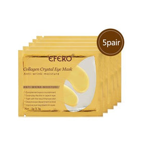 EFERO 5/6/7pairs Black Collagen Crystal Eye Mask Face Mask Gel Eye Patches for Eye Bags Wrinkle Dark Circles Eye Pads Skin Care