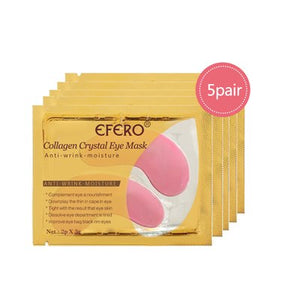 EFERO 5/6/7pairs Black Collagen Crystal Eye Mask Face Mask Gel Eye Patches for Eye Bags Wrinkle Dark Circles Eye Pads Skin Care