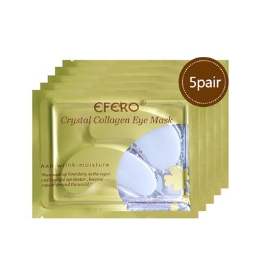 EFERO 5/6/7pairs Black Collagen Crystal Eye Mask Face Mask Gel Eye Patches for Eye Bags Wrinkle Dark Circles Eye Pads Skin Care