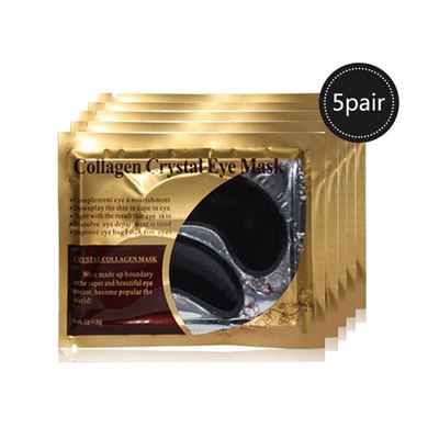 EFERO 5/6/7pairs Black Collagen Crystal Eye Mask Face Mask Gel Eye Patches for Eye Bags Wrinkle Dark Circles Eye Pads Skin Care