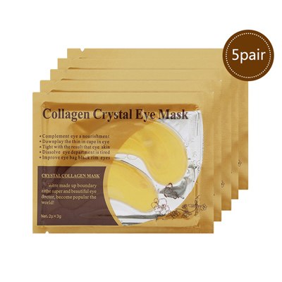 EFERO 5/6/7pairs Black Collagen Crystal Eye Mask Face Mask Gel Eye Patches for Eye Bags Wrinkle Dark Circles Eye Pads Skin Care