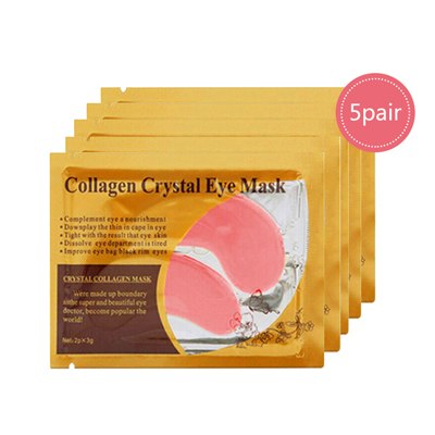 EFERO 5/6/7pairs Black Collagen Crystal Eye Mask Face Mask Gel Eye Patches for Eye Bags Wrinkle Dark Circles Eye Pads Skin Care