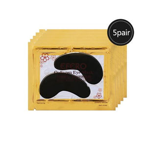 EFERO 5/6/7pairs Black Collagen Crystal Eye Mask Face Mask Gel Eye Patches for Eye Bags Wrinkle Dark Circles Eye Pads Skin Care