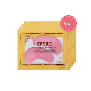 EFERO 5/6/7pairs Black Collagen Crystal Eye Mask Face Mask Gel Eye Patches for Eye Bags Wrinkle Dark Circles Eye Pads Skin Care