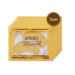EFERO 5/6/7pairs Black Collagen Crystal Eye Mask Face Mask Gel Eye Patches for Eye Bags Wrinkle Dark Circles Eye Pads Skin Care