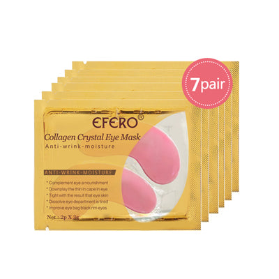 EFERO 5/6/7pairs Black Collagen Crystal Eye Mask Face Mask Gel Eye Patches for Eye Bags Wrinkle Dark Circles Eye Pads Skin Care