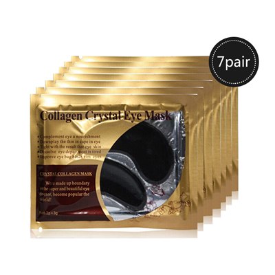 EFERO 5/6/7pairs Black Collagen Crystal Eye Mask Face Mask Gel Eye Patches for Eye Bags Wrinkle Dark Circles Eye Pads Skin Care